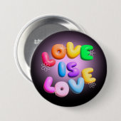 Liefde is liefde 3D Rainbow Pride Button (Voorkant /achterkant)