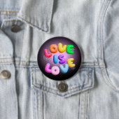 Liefde is liefde 3D Rainbow Pride Button (In situ)