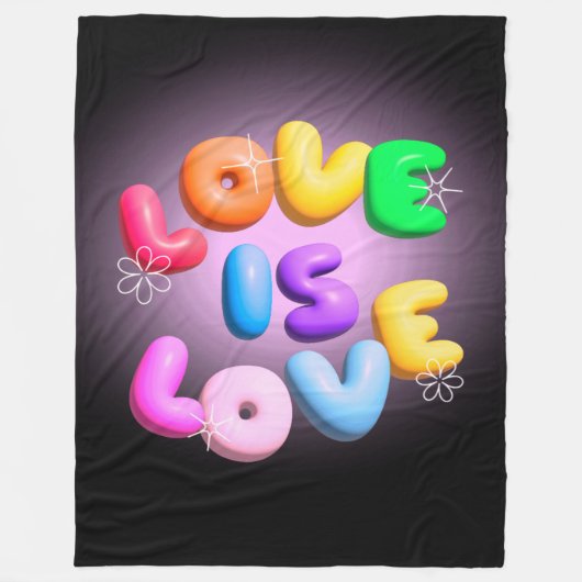 Liefde is Liefde 3D Rainbow Pride Fleece Deken (Voorkant)