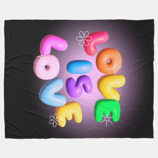 Liefde is Liefde 3D Rainbow Pride Fleece Deken (Voorkant (Horizontaal))