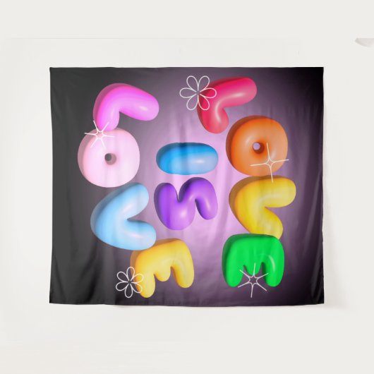 Liefde is Liefde 3D Rainbow Pride Tapestry Wandkleed (Voorkant (horizontaal))