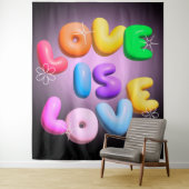 Liefde is Liefde 3D Rainbow Pride Tapestry Wandkleed (In situ)