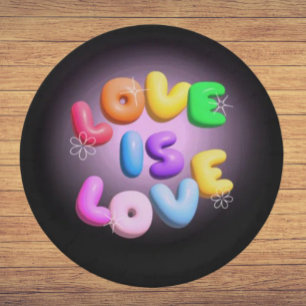 Liefde is Liefde: 3D Regenboog Pride Papieren Bord