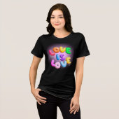 Liefde Is Liefde 3D Regenboog Pride T-shirt (Voorkant volledig)