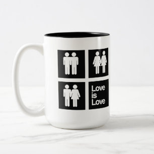 Liefde is Liefde Blokken Tweekleurige Koffiemok