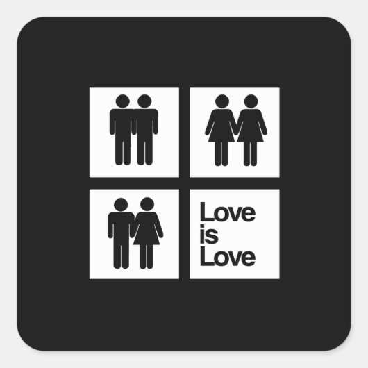 Liefde is Liefde Blokken Vierkante Sticker (Voorkant)
