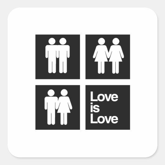 Liefde is Liefde Blokken Vierkante Sticker (Voorkant)