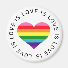 Liefde is Liefde Cirkeltekst Regenboog Hart Magneet