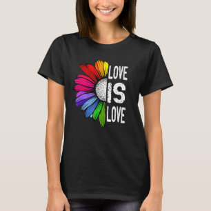 liefde is liefde daisy lgbt regenboog gay lesbisch t-shirt