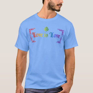 Liefde is liefde elegante regenboog decoratief ont t-shirt