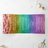Liefde is Liefde Fairylights Regenboog Gay Bruilof Drieluik Uitnodiging (Binnen)