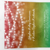 Liefde is Liefde Fairylights Regenboog Gay Bruilof Drieluik Uitnodiging (Binnenzijde eerst)