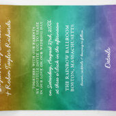 Liefde is Liefde Fairylights Regenboog Gay Bruilof Drieluik Uitnodiging (Binnenkant midden)