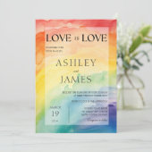 Liefde is Liefde Gay Lesbisch LGBTQ Bruiloft Regen Kaart (Staand voorkant)