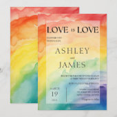 Liefde is Liefde Gay Lesbisch LGBTQ Bruiloft Regen Kaart (Voorkant / Achterkant)