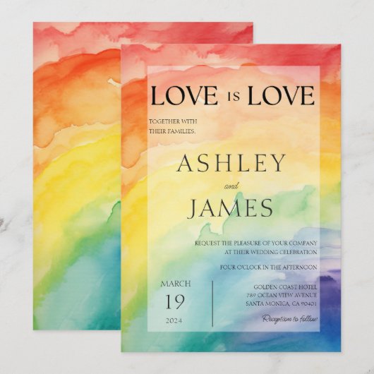 Liefde is Liefde Gay Lesbisch LGBTQ Bruiloft Regen Kaart (Voorkant / Achterkant)