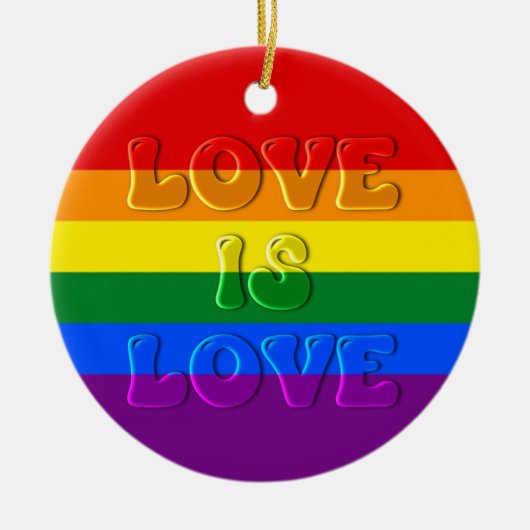 Liefde is liefde Gay Pride Keramisch Ornament (Voorkant)