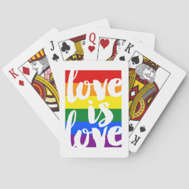 Liefde is liefde Gay Pride Rainbow Stripe Pokerkaarten