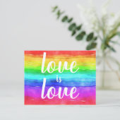 Liefde is liefde Gay Pride Rainbow Waterverf Briefkaart (Staand voorkant)
