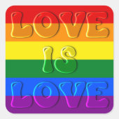 Liefde is liefde Gay Pride Vierkante Sticker (Voorkant)