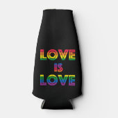 Liefde is liefde gay pride vlag flesjeskoeler (Voorkant)