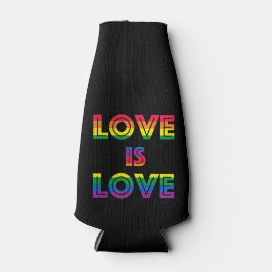 Liefde is liefde gay pride vlag flesjeskoeler (Voorkant)