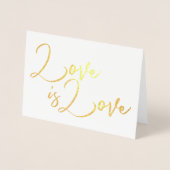 Liefde is Liefde Gay Verloving Wedding Congrats Folie Kaarten (Voorkant)