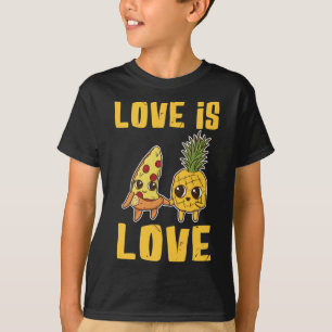 Liefde is Liefde Grappige Pizza en Ananas Joke T-shirt