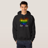 liefde is liefde hart lgbt pride gay lesbisch hoodie (Voorkant volledig)