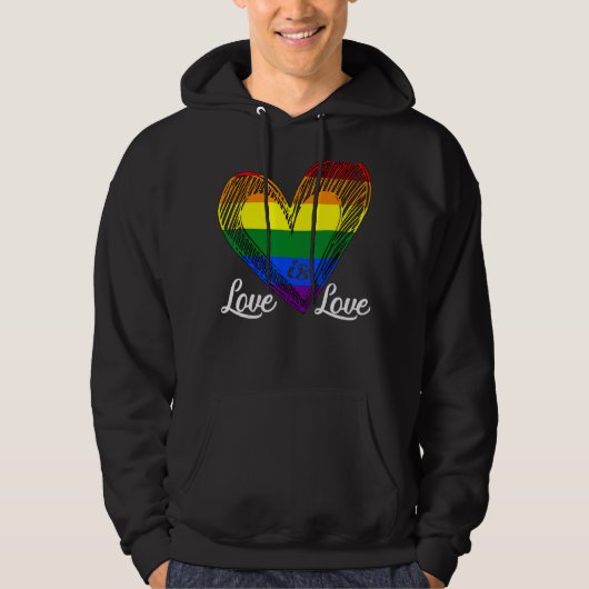 liefde is liefde hart lgbt pride gay lesbisch hoodie (Voorkant)