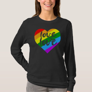 Liefde Is Liefde Hart Regenboog LGBT Gelijkheid Pr T-shirt