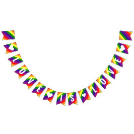 Liefde is Liefde Hart Regenboog Streep Vlaggetjes