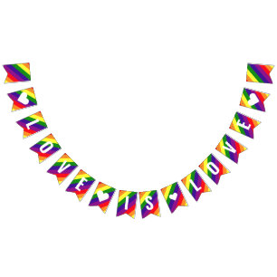 Liefde is Liefde Hart Regenboog Streep Vlaggetjes