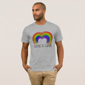 Liefde Is Liefde Hart Van Regenbogen Gay Pride T-shirt (Voorkant volledig)