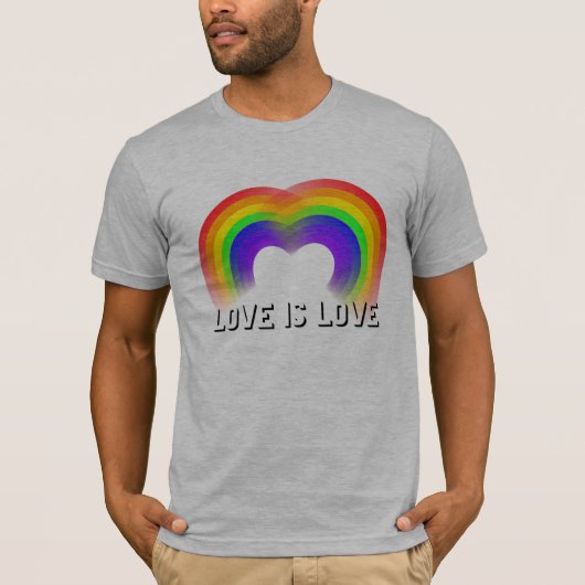 Liefde Is Liefde Hart Van Regenbogen Gay Pride T-shirt (Voorkant)