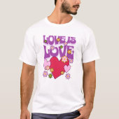 Liefde is Liefde Hippie Retro T-shirt (Voorkant)