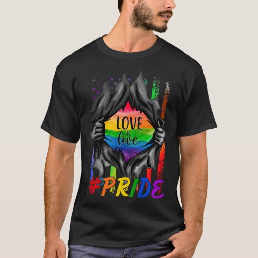 Liefde is liefde holebi vlag gay trans lesbische p t-shirt (Voorkant)