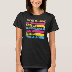 Liefde is liefde homoseksueel biseksueel transgend t-shirt