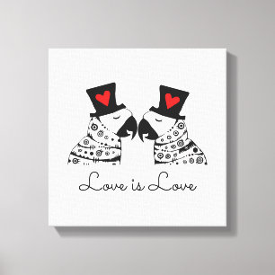 Liefde Is Liefde Homoseksuele Papegaaien Canvas Afdruk
