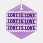 Liefde is Liefde in het Paarse Glas Ornament (Voorkant)