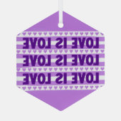 Liefde is Liefde in het Paarse Glas Ornament (Achterkant)