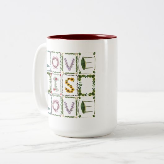 Liefde is Liefde Jubileum  met bruiloft Tweekleurige Koffiemok (Voorkant links)