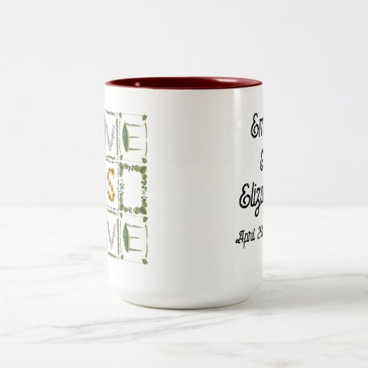 Liefde is Liefde Jubileum  met bruiloft Tweekleurige Koffiemok (Center)