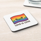 Liefde is liefde - Kawaii Rainbow Design Bier Onderzetter (Linkerzijde)