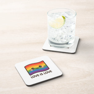 Liefde is liefde - Kawaii Rainbow Design Bier Onderzetter