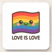 Liefde is liefde - Kawaii Rainbow Design Bier Onderzetter (Voorkant)
