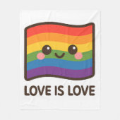 Liefde is liefde - Kawaii Rainbow Design Fleece Deken (Voorkant)