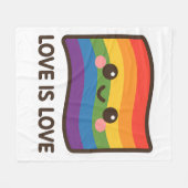 Liefde is liefde - Kawaii Rainbow Design Fleece Deken (Voorkant (Horizontaal))