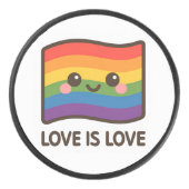Liefde is liefde - Kawaii Rainbow Design Hockey Puck (Voorkant)