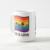 Liefde is liefde - Kawaii Rainbow Design Koffiemok (Voorkant links)